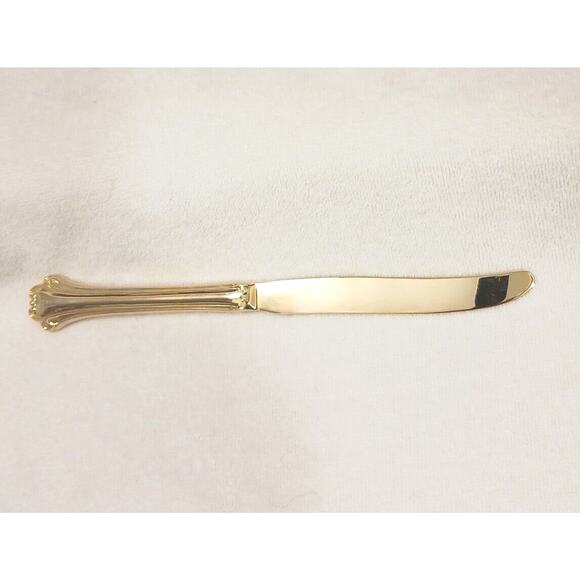 F.B. Rogers Gold Knife Chippendale Gold Electroplate HOLIDAY WEDDING PARTY VNTG - Picture 10 of 11